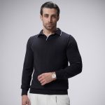 پولوشرت بافت یقه شکاری مردانه کد 458 - تصویر 6