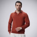پولوشرت بافت یقه شکاری مردانه کد 458 - تصویر 5