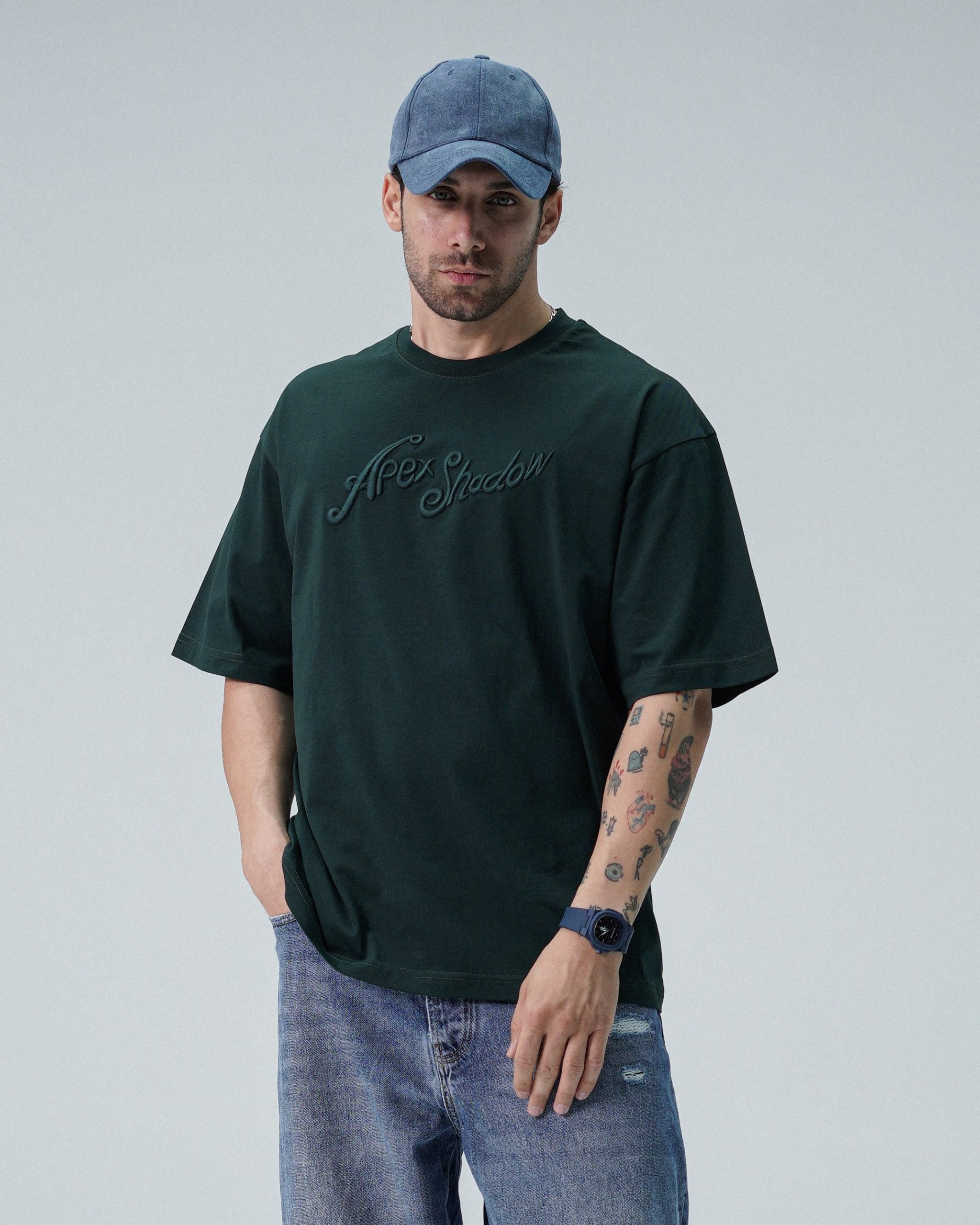 تی شرت مردانه نیم اور گلدوزی طرح Apex Shadow کد 229